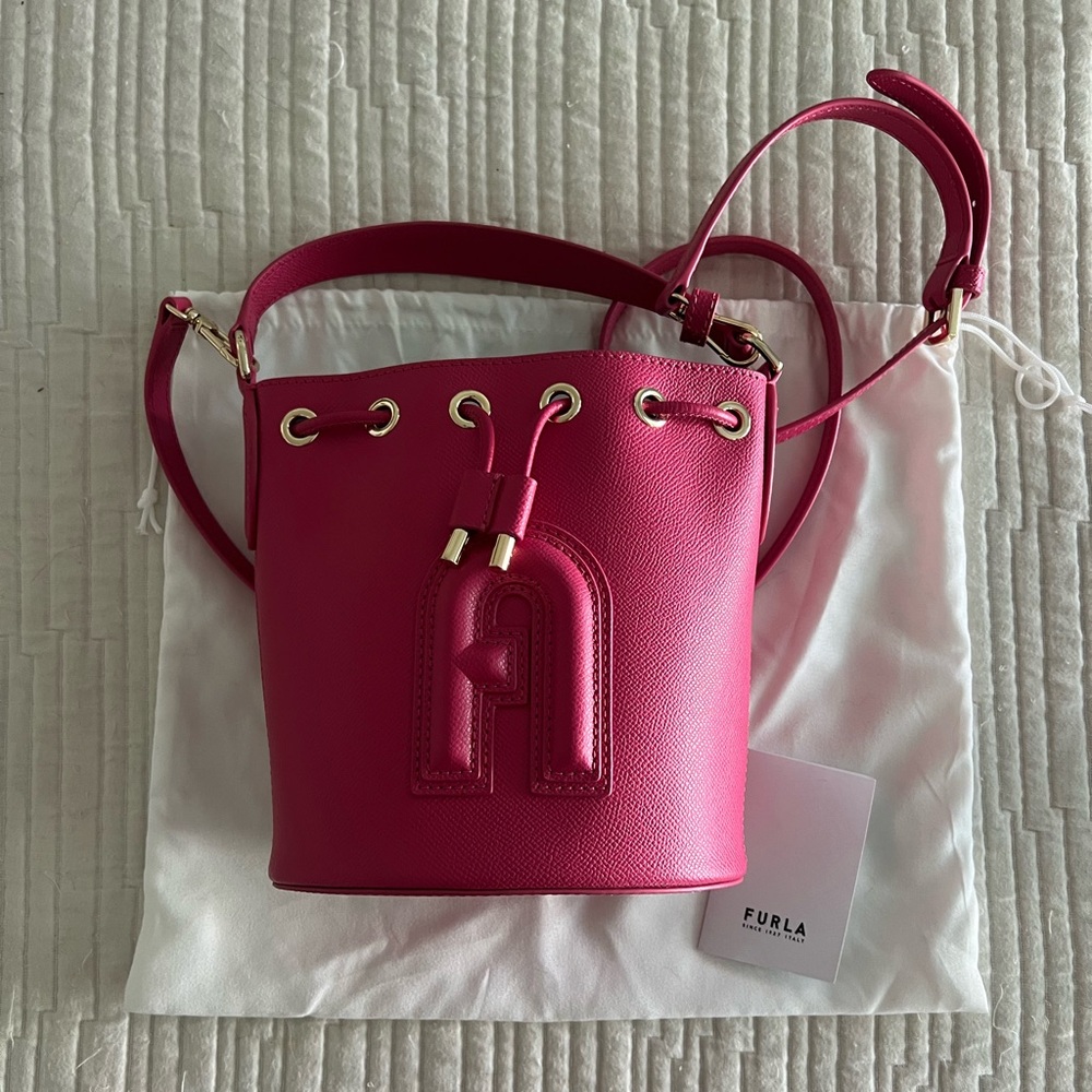 Furla pink bucket bag